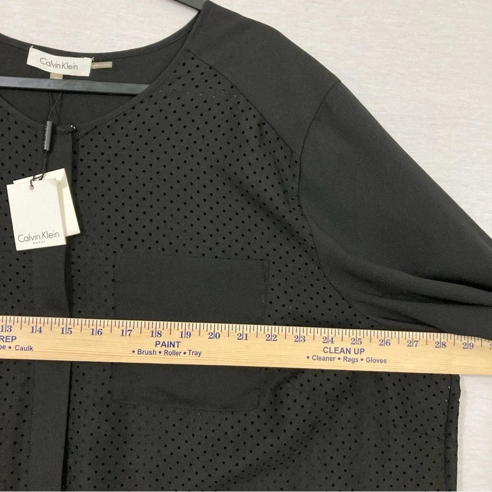 New Calvin Klein‎ Black Polka Dot Round Neck Long Sleeve Business Casual Top 3X - Picture 6 of 12